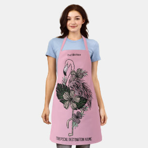 Individuelle Name, Text und Farbe Rosa Flamingo Schürze