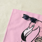Individuelle Name, Text und Farbe Rosa Flamingo Strandtuch (Beispiel)