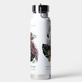 Individuelle Name, Text und Farbe Rosa Flamingo Trinkflasche (Links)