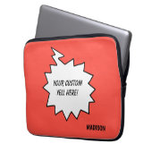Individuelle Name-, Text- und Farbklingelblase Laptopschutzhülle (Vorderseite Links)