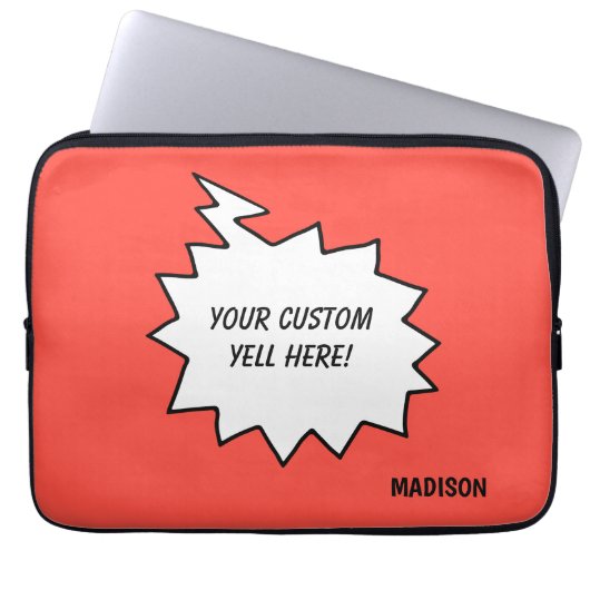 Individuelle Name-, Text- und Farbklingelblase Laptopschutzhülle (Vorderseite)