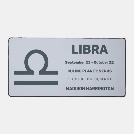 Individuelle Name-/Text- und Farbsignalibra Schreibtischunterlage (Vorderseite)