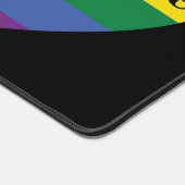 Individuelle Name, Text und Foto - Regenbogenherz Schreibtischunterlage (Ecke)