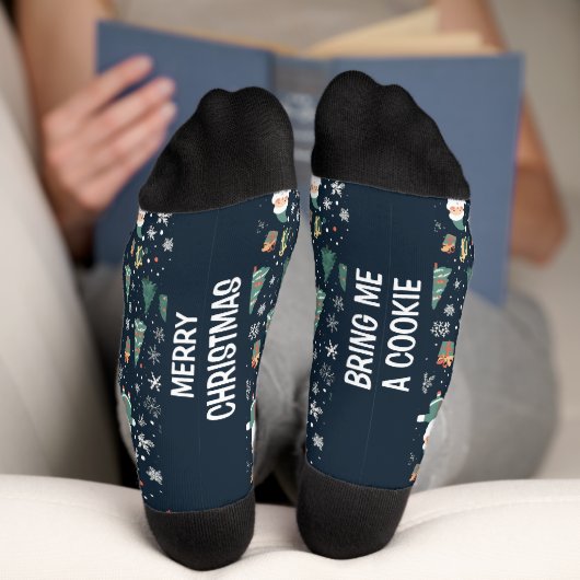 Individuelle Name & Text Weihnachten Socken (Unterseite)