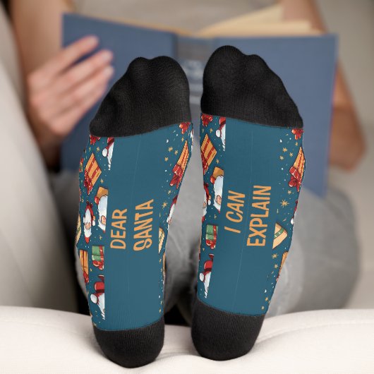 Individuelle Name & Text Weihnachten Socken (Unterseite)