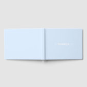 Individuelle Name Text weiß blau elegant Gästebuch (Voll)