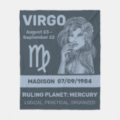 Individuelle Name / Text Zodiac Signage Virgo Fleecedecke (Vorderseite)