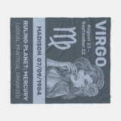 Individuelle Name / Text Zodiac Signage Virgo Fleecedecke (Vorderseite (Horizontal))
