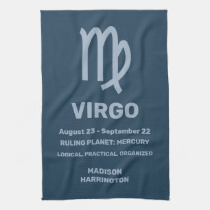 Individuelle Name / Text Zodiac Signage Virgo Geschirrtuch
