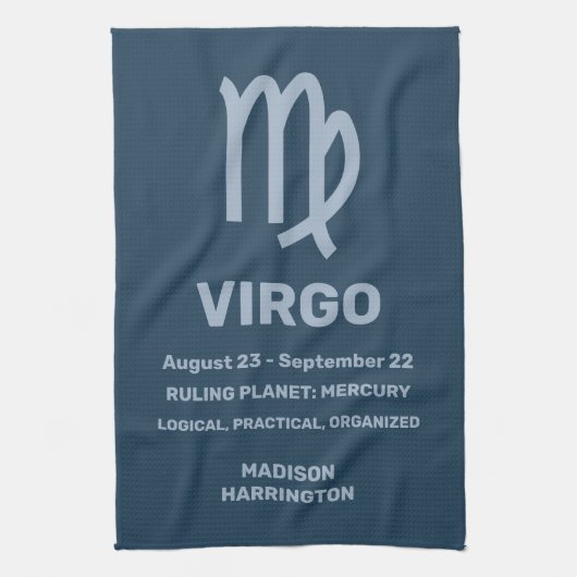 Individuelle Name / Text Zodiac Signage Virgo Geschirrtuch (Vertikal)