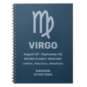 Individuelle Name / Text Zodiac Signage Virgo Notizblock