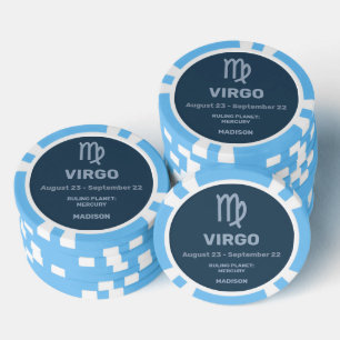 Individuelle Name / Text Zodiac Signage Virgo Pokerchips