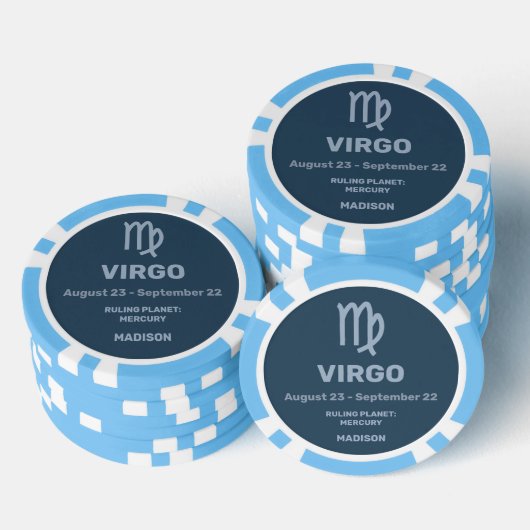 Individuelle Name / Text Zodiac Signage Virgo Pokerchips (Stapel)