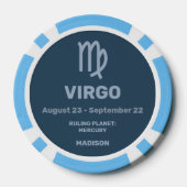 Individuelle Name / Text Zodiac Signage Virgo Pokerchips (Rückseite)