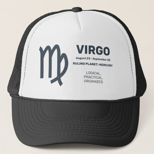 Individuelle Name / Text Zodiac Signage Virgo Truckerkappe (Vorderseite)