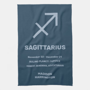 Individuelle Name / Text Zodiac Signature Sagittar Geschirrtuch