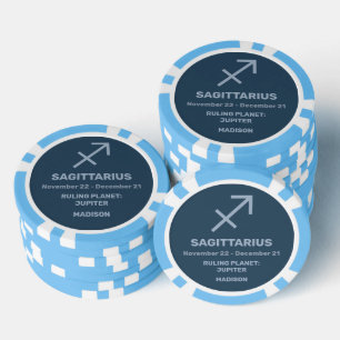 Individuelle Name / Text Zodiac Signature Sagittar Pokerchips