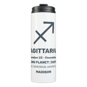 Individuelle Name / Text Zodiac Signature Sagittar Thermosbecher