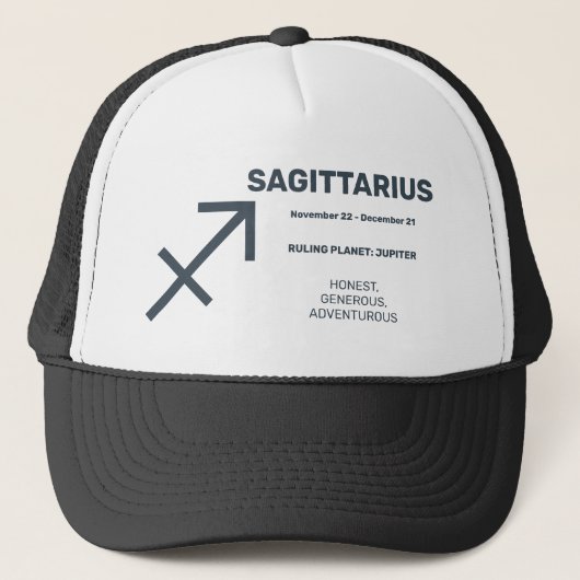 Individuelle Name / Text Zodiac Signature Sagittar Truckerkappe (Vorderseite)