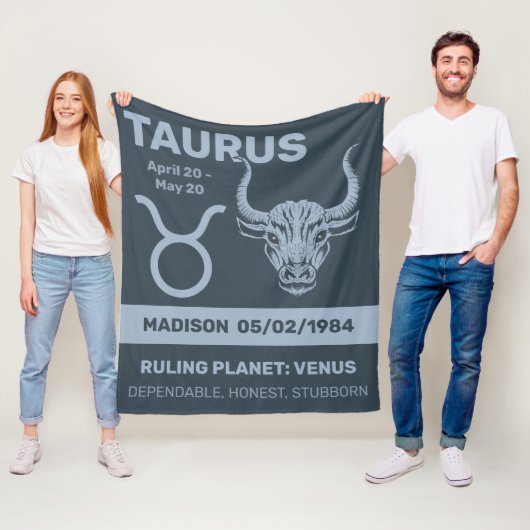 Individuelle Name / Text Zodiac Signrus Taurus Fleecedecke (Beispiel)