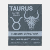 Individuelle Name / Text Zodiac Signrus Taurus Fleecedecke (Vorderseite)