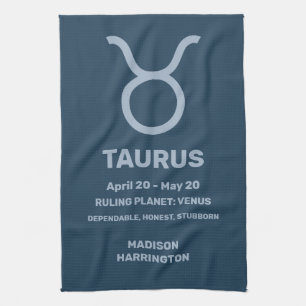 Individuelle Name / Text Zodiac Signrus Taurus Geschirrtuch