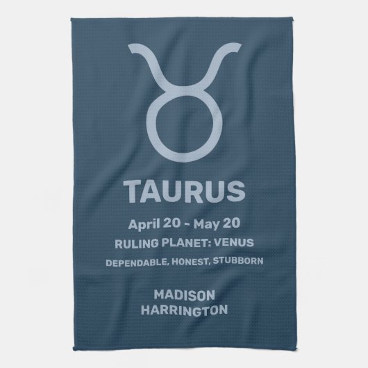 Individuelle Name / Text Zodiac Signrus Taurus Geschirrtuch (Vertikal)