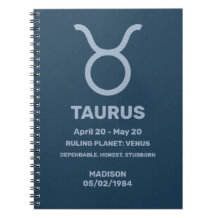 Individuelle Name / Text Zodiac Signrus Taurus Notizblock