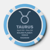 Individuelle Name / Text Zodiac Signrus Taurus Pokerchips (Rückseite)
