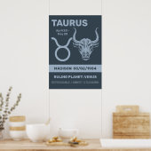 Individuelle Name / Text Zodiac Signrus Taurus Poster (Küche)
