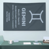 Individuelle Name/Text-Zodiac-Zeichen-Gemini Banner (Messe)