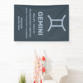 Individuelle Name/Text-Zodiac-Zeichen-Gemini Banner (InSitu)