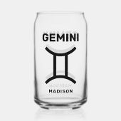 Individuelle Name/Text-Zodiac-Zeichen-Gemini Dosenglas (Rückseite)