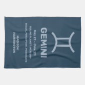 Individuelle Name/Text-Zodiac-Zeichen-Gemini Geschirrtuch (Horizontal)