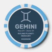Individuelle Name/Text-Zodiac-Zeichen-Gemini Pokerchips (Vorderseite)