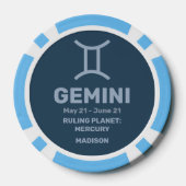 Individuelle Name/Text-Zodiac-Zeichen-Gemini Pokerchips (Rückseite)