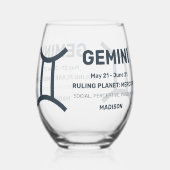 Individuelle Name/Text-Zodiac-Zeichen-Gemini Weinglas Ohne Stiel (Rückseite)