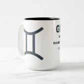 Individuelle Name/Text-Zodiac-Zeichen-Gemini Zweifarbige Tasse (Vorderseite Links)
