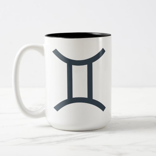 Individuelle Name/Text-Zodiac-Zeichen-Gemini Zweifarbige Tasse (Links)