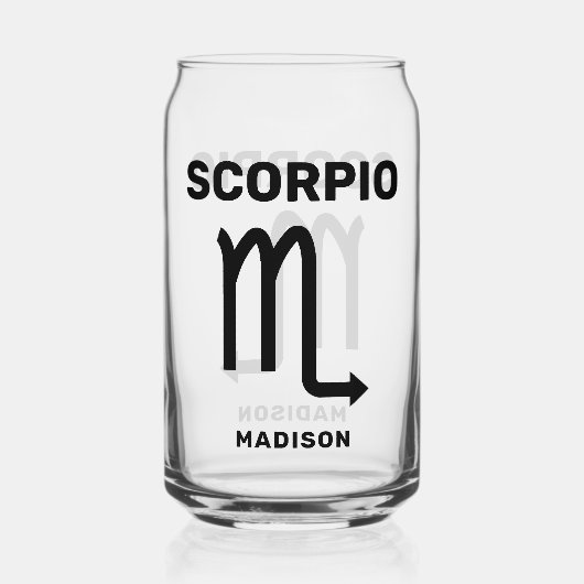 Individuelle Name/Text-Zodiac-Zeichen-Skorpio Dosenglas (Rückseite)