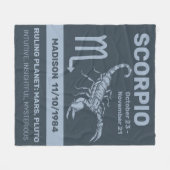 Individuelle Name/Text-Zodiac-Zeichen-Skorpio Fleecedecke (Vorderseite (Horizontal))