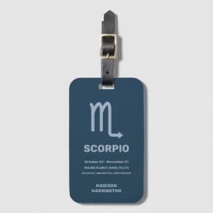 Individuelle Name/Text-Zodiac-Zeichen-Skorpio Gepäckanhänger