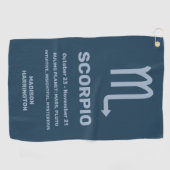 Individuelle Name/Text-Zodiac-Zeichen-Skorpio Golfhandtuch (Horizontal)