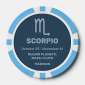 Individuelle Name/Text-Zodiac-Zeichen-Skorpio Pokerchips (Vorderseite)
