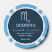 Individuelle Name/Text-Zodiac-Zeichen-Skorpio Pokerchips (Rückseite)