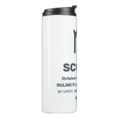 Individuelle Name/Text-Zodiac-Zeichen-Skorpio Thermosbecher (Nach links gedreht)