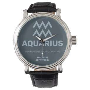 Individuelle Name / Text Zodiac Zeichenaquarius Armbanduhr