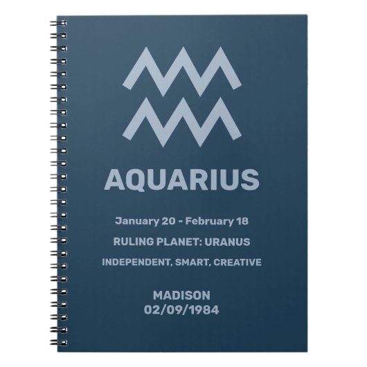 Individuelle Name / Text Zodiac Zeichenaquarius Notizblock (Vorderseite)