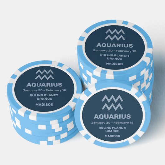 Individuelle Name / Text Zodiac Zeichenaquarius Pokerchips (Stapel)