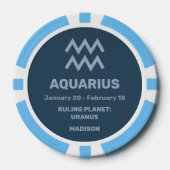 Individuelle Name / Text Zodiac Zeichenaquarius Pokerchips (Vorderseite)